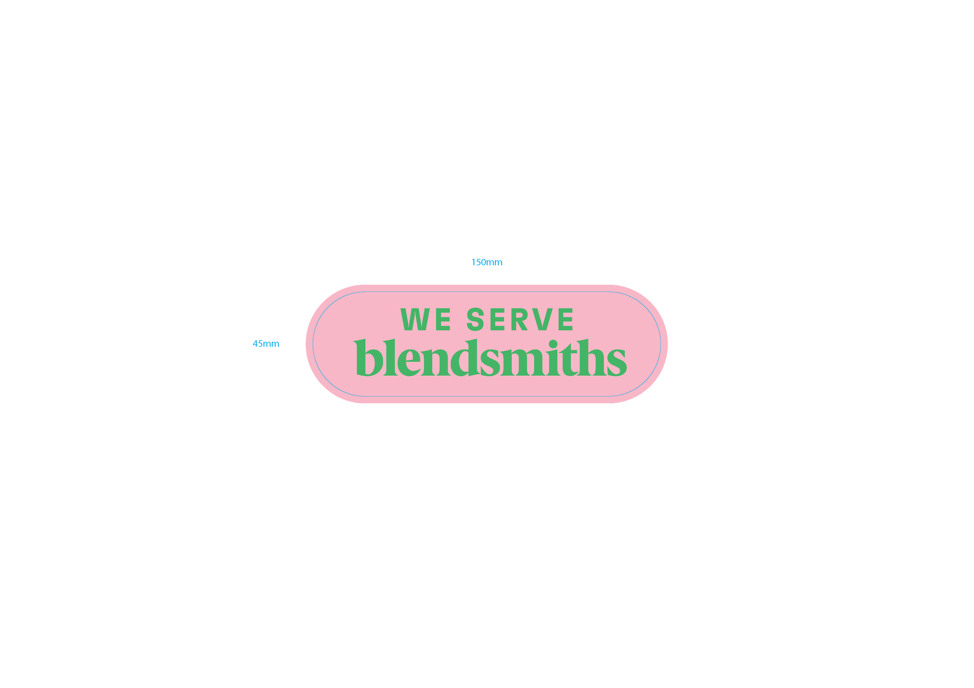 Window Decal Sticker - Pink (We Serve Blendsmiths, rounded)